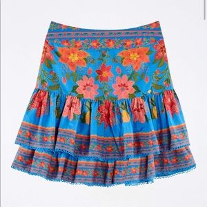 Farm Rio Blue Tapestry mini skirt